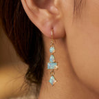 Long tassel opal earrings