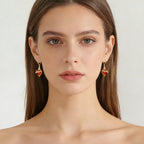Love Flame Thorns Cross Earrings