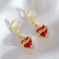 Love Flame Thorns Cross Earrings