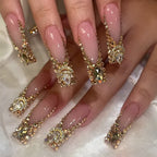 Luxurious gilt diamond leopard print  press on nails