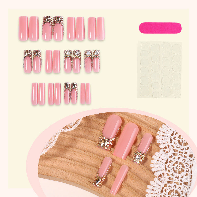 Luxurious gilt diamond leopard print  press on nails