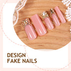Luxurious gilt diamond leopard print  press on nails