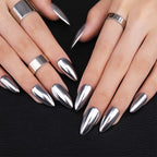 Mirror-finish electroplated metal press on nails