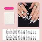 Mirror-finish electroplated metal press on nails