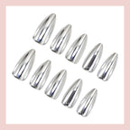 Mirror-finish electroplated metal press on nails