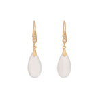 Natural teardrop chalcedony agate earrings