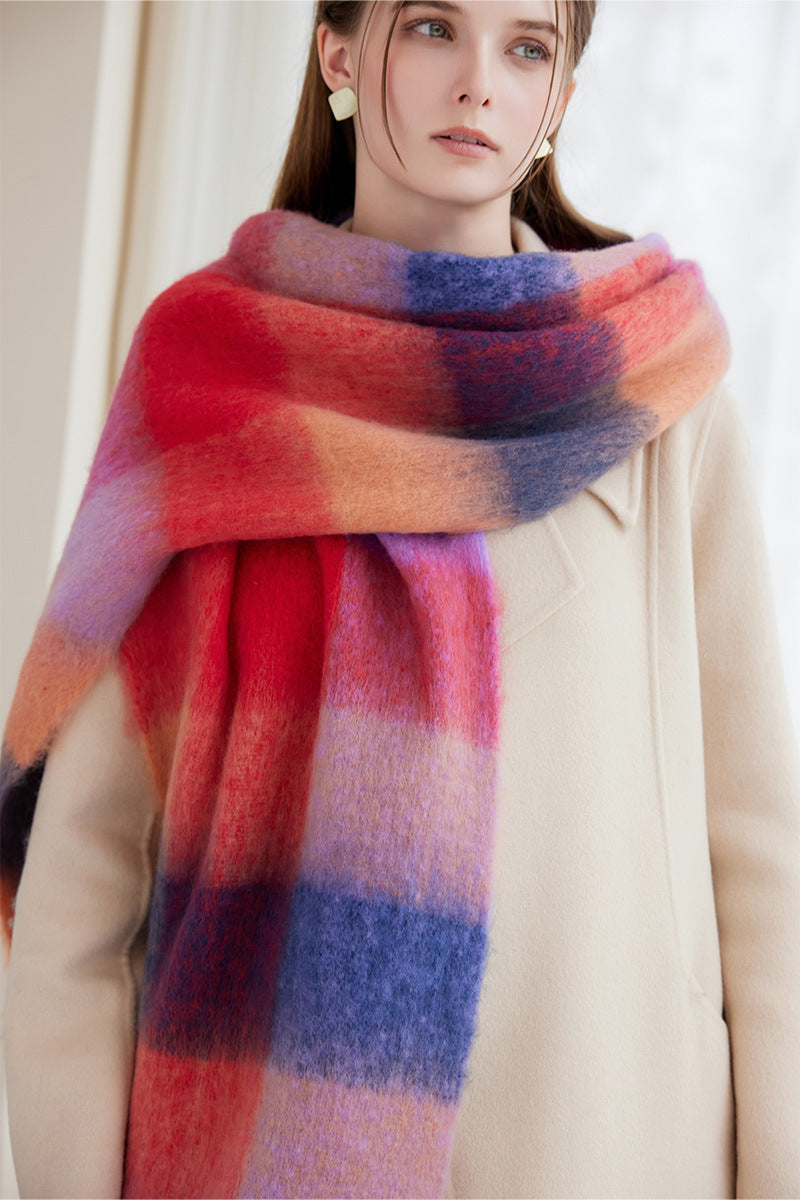 Color Block Striped Scarf for Autumn / Winter