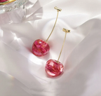 PINK CHERRY EARRINGS (PAIR)