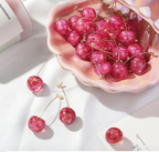 PINK CHERRY EARRINGS (PAIR)