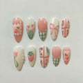 Pale pink tulips press on nails