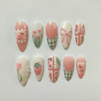 Pale pink tulips press on nails