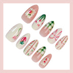 Pale pink tulips press on nails