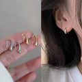 Petite drop hoop earrings