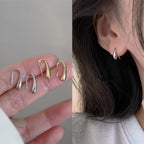 Petite drop hoop earrings