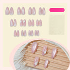 Pink cat eye press on nails