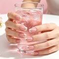 Pink gradient French style press on nails