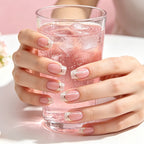 Pink gradient French style press on nails