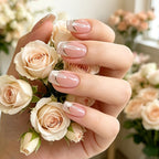 Pink gradient French style press on nails