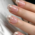 Pink gradient French style press on nails