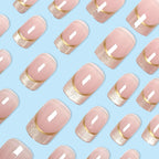 Pink gradient French style press on nails