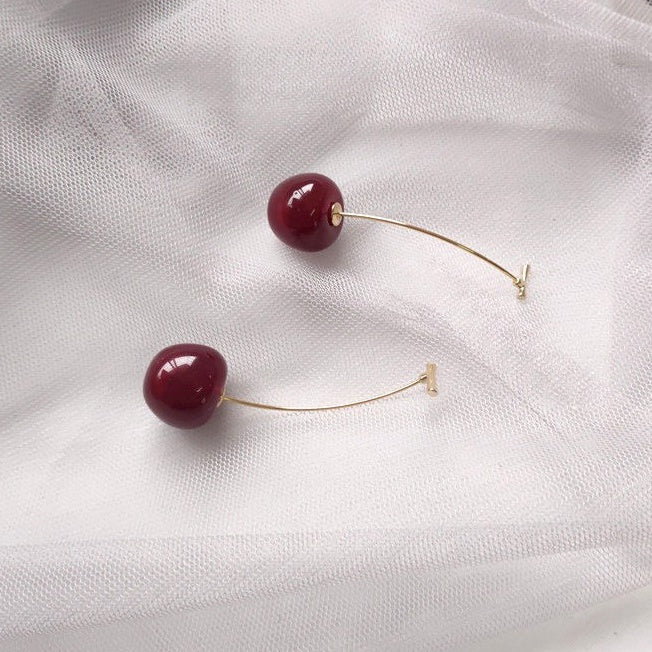 Red cherry earrings