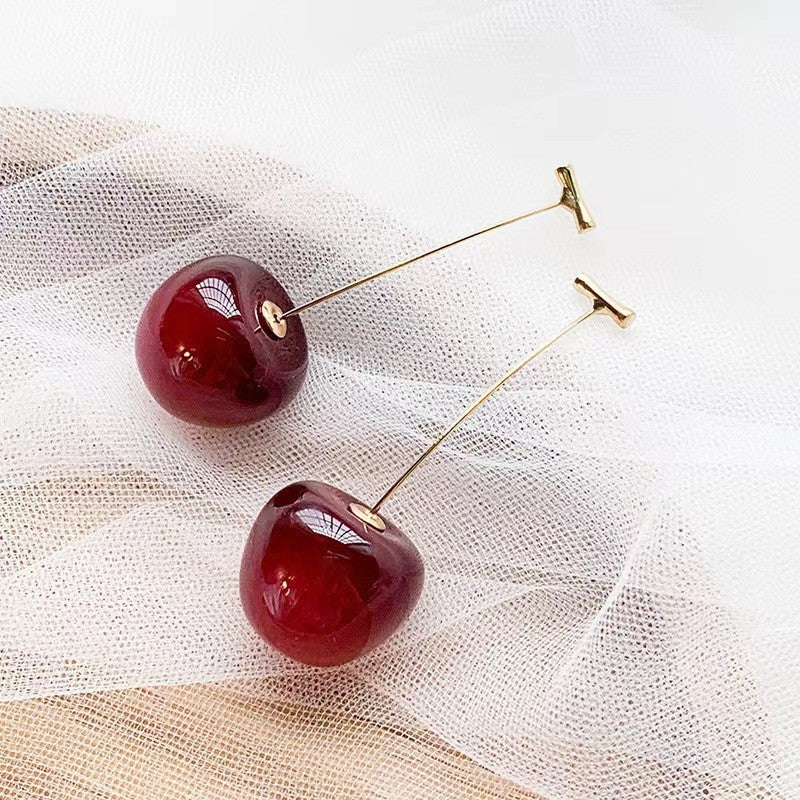 Red cherry earrings