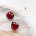 Red cherry earrings