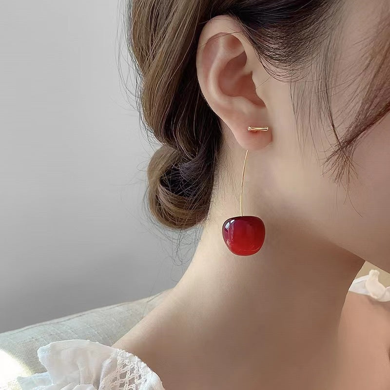 Red cherry earrings
