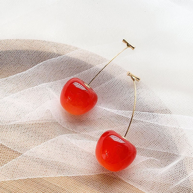 Red cherry earrings