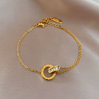 Roman Numeral Double-Ring Bracelet