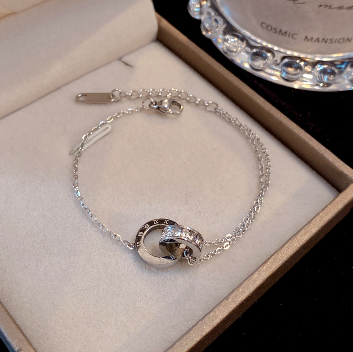 Roman Numeral Double-Ring Bracelet