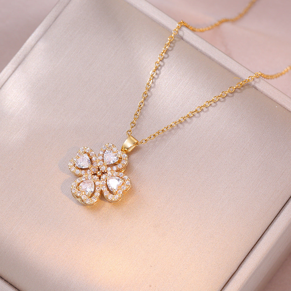 Rotatable Heart-shaped zircon Necklace / Earrings/ Rings / Bracelet