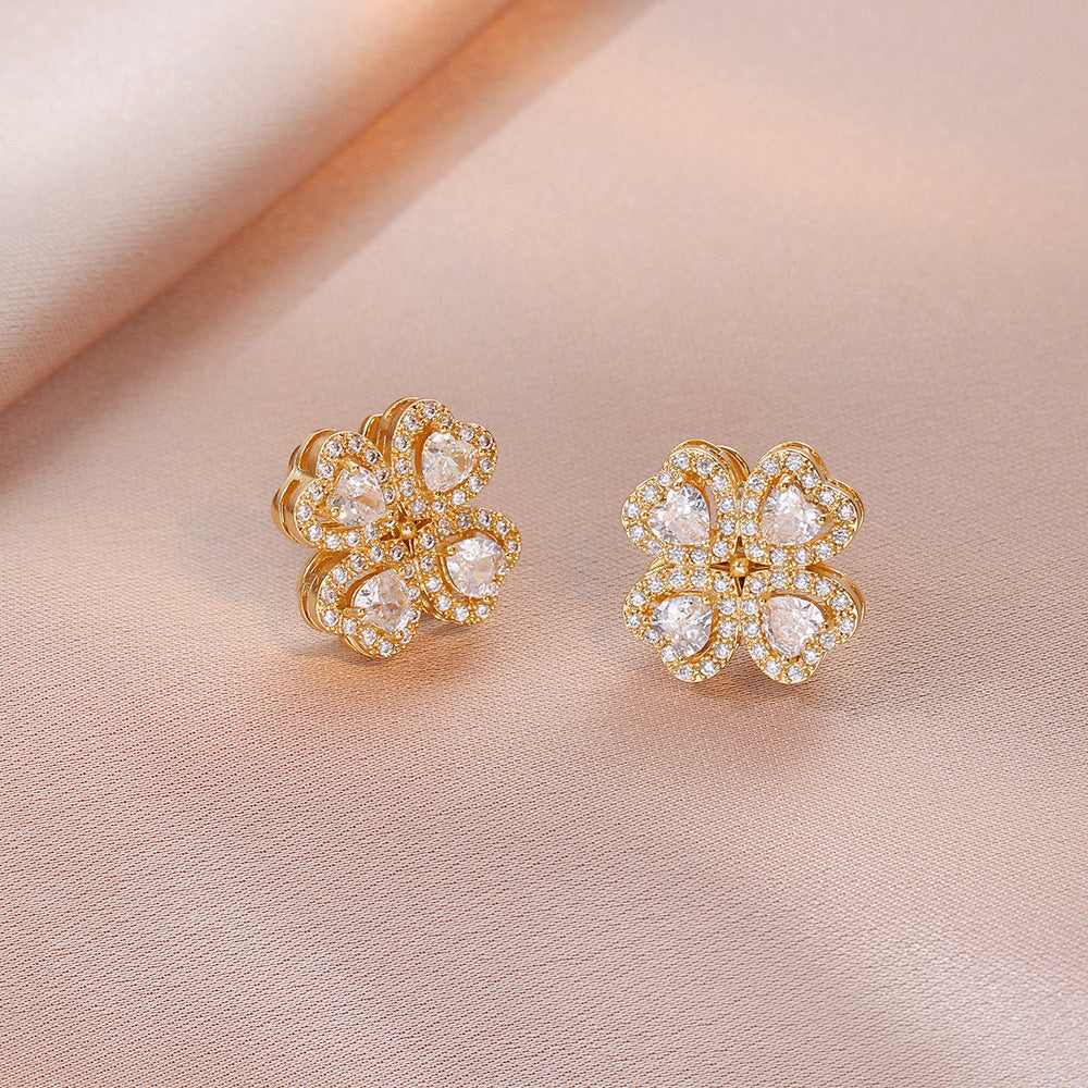 Rotatable Heart-shaped zircon Necklace / Earrings/ Rings / Bracelet