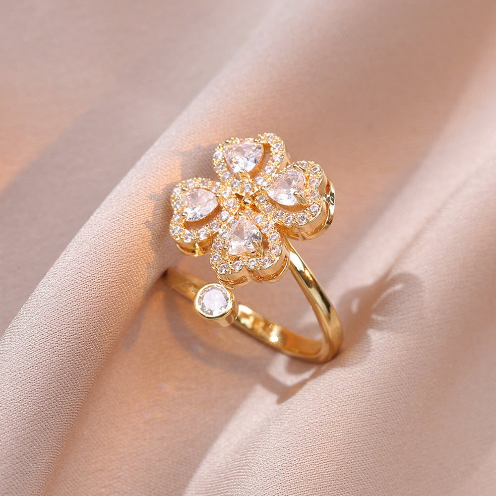 Rotatable Heart-shaped zircon Necklace / Earrings/ Rings / Bracelet