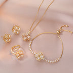 Rotatable Heart-shaped zircon Necklace / Earrings/ Rings / Bracelet