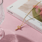 Rotatable crown cross pendant necklace