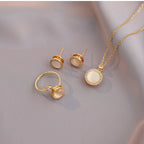 Rotatable cat eye stone Bracelet Necklace Earrings Ring