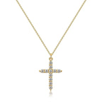 Rotatable crown cross pendant necklace