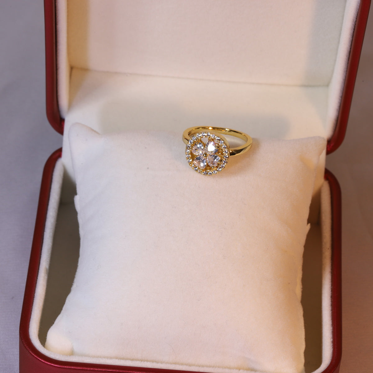 Chic flower zircon open ring