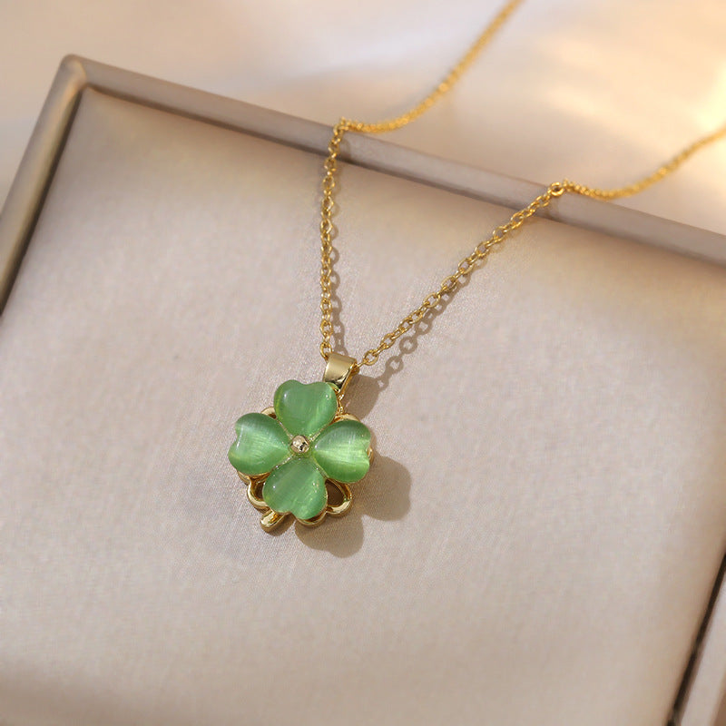 Rotatable Lucky four-leaf flower Necklace / Earrings/ Rings / Bracelet