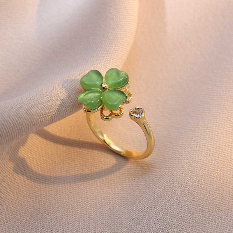 Rotatable Lucky four-leaf flower Necklace / Earrings/ Rings / Bracelet