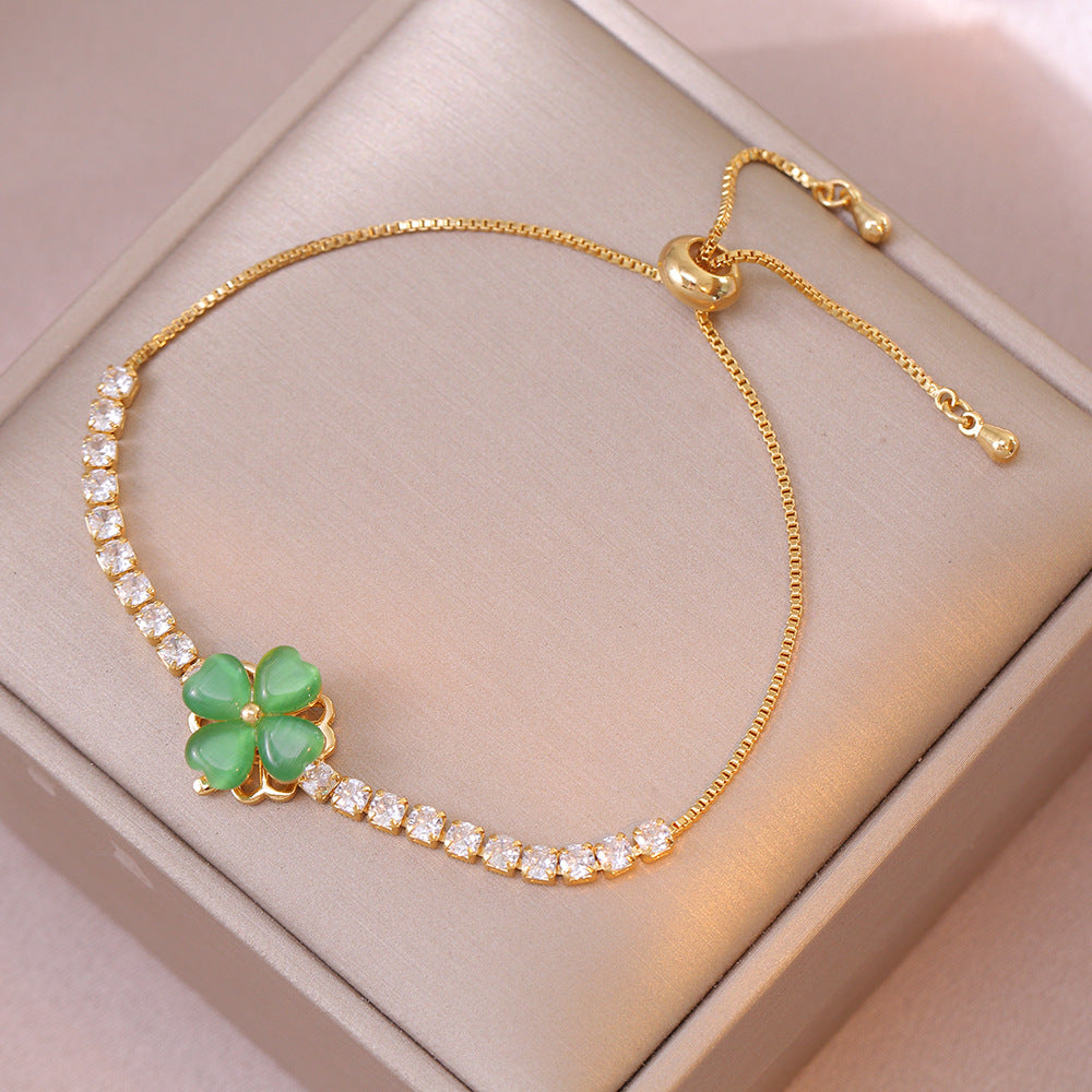 Rotatable Lucky four-leaf flower Necklace / Earrings/ Rings / Bracelet