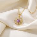 Rotatable sunflower necklace