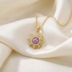 Rotatable sunflower necklace
