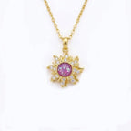 Rotatable sunflower necklace