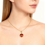 Sacred Heart Cross Crown Pendant Necklace