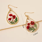 Safflower Gold Leaf drop-shaped earrings