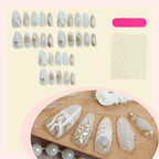 Shell starfish gilt pearl press on nails