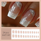 Shining star French style press on nails