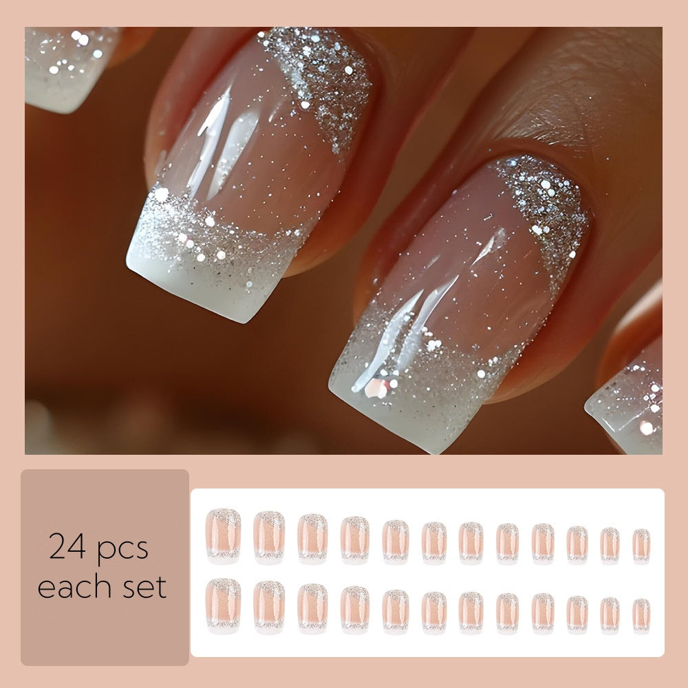 Shining star French style press on nails